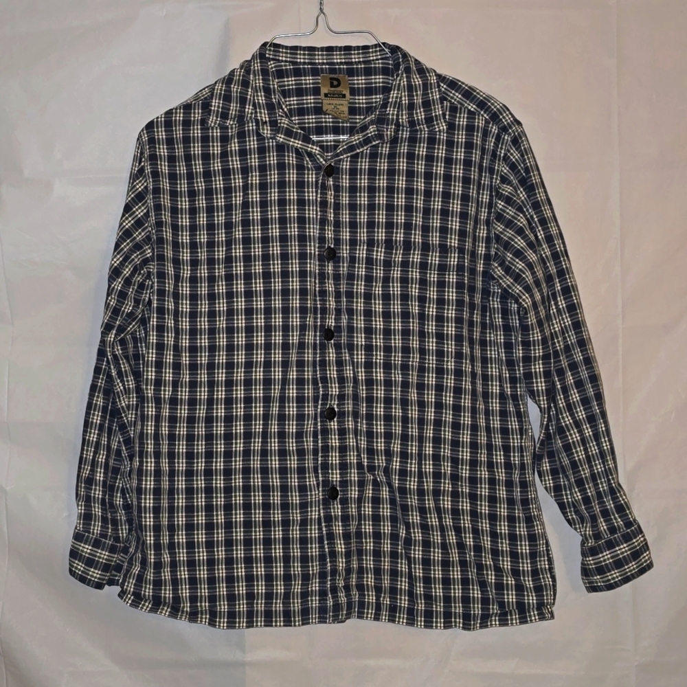Dockers Khakis Long Sleeved Collared Plaid Button Down Shirt M (12-14)